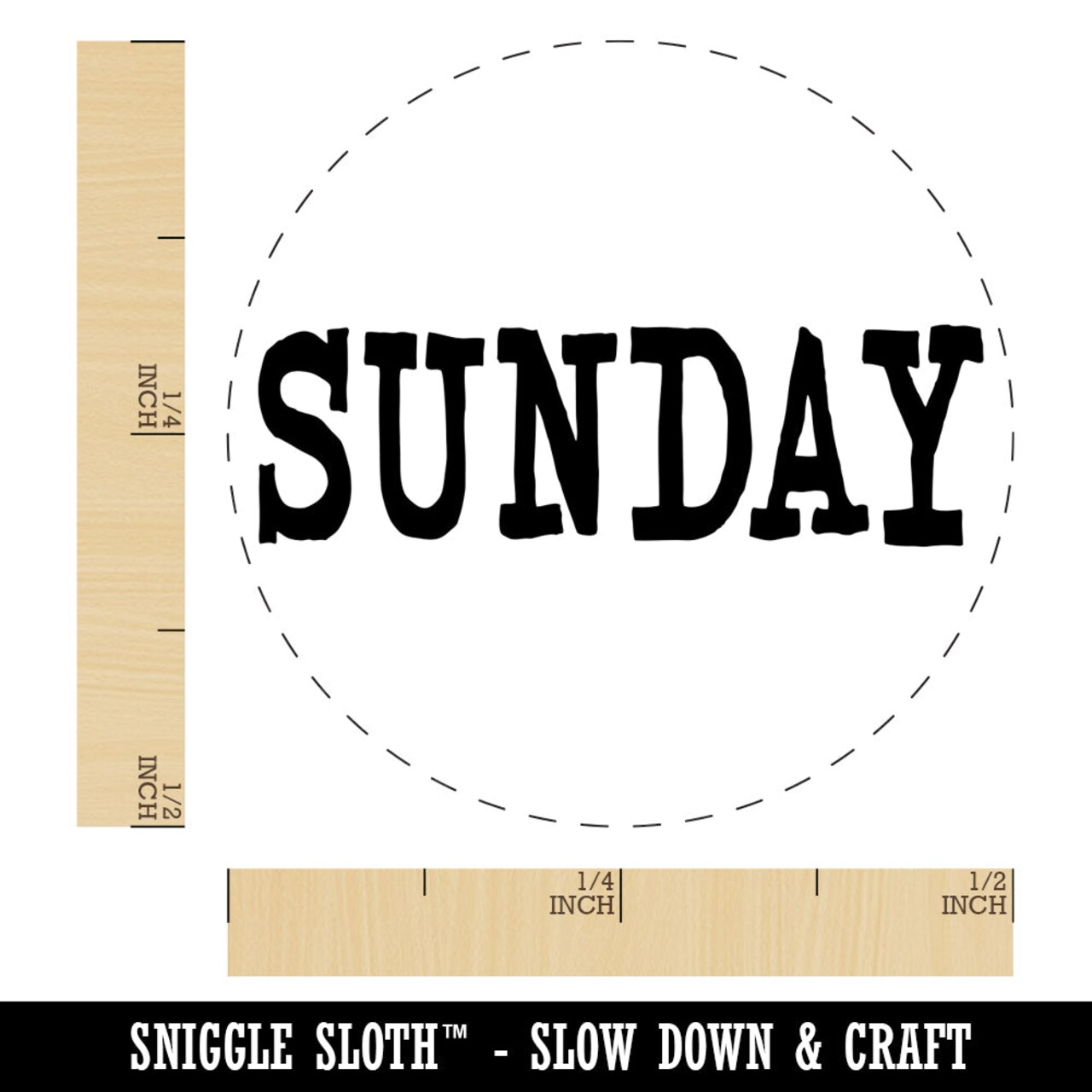 Sunday Text Self-Inking Rubber Stamp for Stamping Crafting Planners